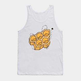 Honeycomb Bee Illustration Tank Top